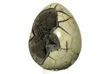 Septarian Dragon Egg Geode - Black Crystals #267332-2